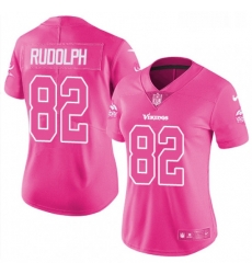 Womens Nike Minnesota Vikings 82 Kyle Rudolph Limited Pink Rush Fashion NFL Jersey