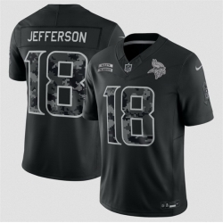 Youth Minnesota Vikings  18 Justin Jeffersonlack 2026 Salute to Service Limited Stitched Football Jersey