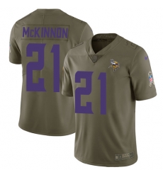 Youth Nike Vikings #21 Jerick McKinnon Olive Stitched NFL Limited 2017 Salute to Service Jersey