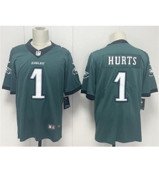 Men Philadelphia Eagles 1 Jalen Hurts Green 2024 New Vapor Untouchable Limited Stitched Football Jersey