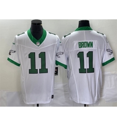 Men Philadelphia Eagles 11 A J Brown White 2023 F U S E Vapor Untouchable Stitched Football Jersey