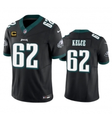 Men Philadelphia Eagles 62 Jason Kelce Black 2023 F U S E  With 4 Star C Patch Vapor Untouchable Limited Stitched Football Jersey