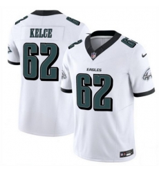 Men Philadelphia Eagles 62 Jason Kelce White 2024 F U S E  Vapor Untouchable Limited Stitched Football Jersey