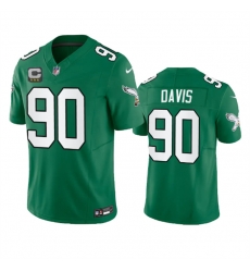 Men Philadelphia Eagles 90 Jordan Davis Green 2023 F U S E  With C Patch Vapor Untouchable Stitched Football Jersey