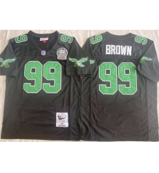 Men Philadelphia Eagles 99 Jerome Brown Black Throwback Stitched Football Jersey