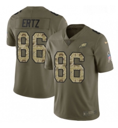 Mens Nike Philadelphia Eagles 86 Zach Ertz Limited OliveCamo 2017 Salute to Service NFL Jersey