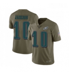 Mens Philadelphia Eagles 10 DeSean Jackson Limited Olive 2017 Salute to Service Football Jersey