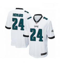 Mens Philadelphia Eagles 24 Jordan Howard Game White Football Jersey