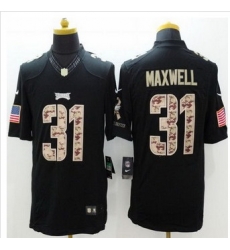 New Philadelphia Eagles #31 Byron Maxwell Black Men Stitched NFL Limited Salute to Service Jersey