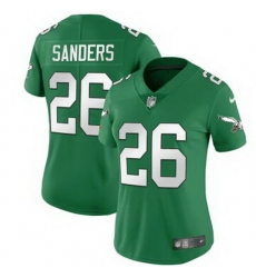 Women Philadelphia Eagles 26 Miles Sanders Green Vapor Untouchable Limited Stitched Football Jersey