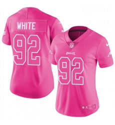 Womens Nike Philadelphia Eagles 92 Reggie White Limited Pink Rush Fashion NFL Jersey