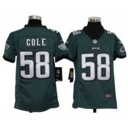 Youth Nike Philadelphia Eagles 58 Trent Cole Green Nike NFL Jerseys