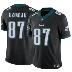 Youth Philadelphia Eagles 87 C J  Uzomah Black 2023 F U S E Vapor Untouchable Limited Stitched Football Jersey