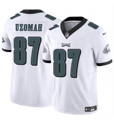 Youth Philadelphia Eagles 87 C J  Uzomah White 2023 F U S E Vapor Untouchable Limited Stitched Football Jersey