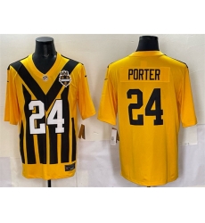 Men Pittsburgh Steelers 24 Joey Porter Jr Gold 1933 Throwback Alternate Stitched Football Jersey Men Pittsburgh Steelers 24 Joey Porter Jr Gold 1933 Throwback Alternate Stitched Football Jersey