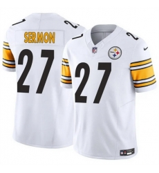 Men Pittsburgh Steelers 27 Trey Sermon White 2025 F U S E  Vapor Limited Stitched Football Jersey