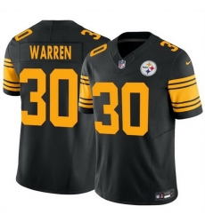 Men Pittsburgh Steelers 30 Jaylen Warren Black 2025 F U S E  Color Rush Vapor Untouchable Limited Stitched Jersey