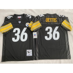 Men Pittsburgh Steelers 36 36 Jerome Bettis Black Stitched Football Jersey