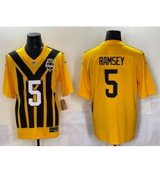 Men Pittsburgh Steelers 5 Jalen Ramsey Gold 1933 Throwback Alternate Stitched Football Jersey