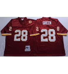 Men Redskins 28 Darrell Green Red M&N Throwback Jersey