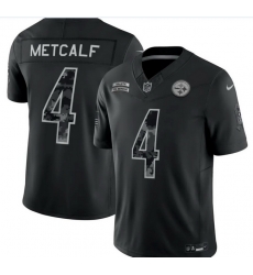 Men Steelers 4 Metcalf Black Salute To Service Stitched NFL Jersey