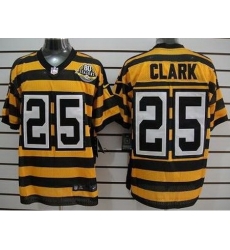 Nike Pittsburgh Steelers 25 Ryan Clark Yellow Black 80th Throwback NFL Jersey