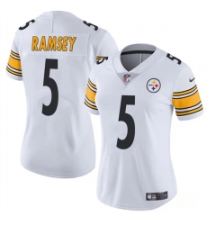 Women Pittsburgh Steelers 5 Jalen Ramsey White 2025 Vapor Untouchable Limited Stitched Football Jersey 