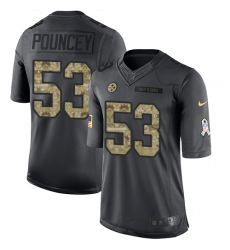 Nike Steelers #53 Maurkice Pouncey Black Youth Stitched NFL Limited 2016 Salute to Service Jersey