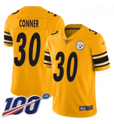 Steelers #30 James Conner Gold Youth Stitched Football Limited Inverted Legend 100th Season Jersey