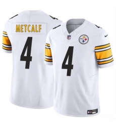 Youth Pittsburgh Steelers 4 DK Metcalf White 2023 F U S E  Vapor Untouchable Limited Stitched Football Jersey