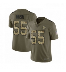 Youth Pittsburgh Steelers 55 Devin Bush Limited Olive Camo 2017 Salute to Service Football Jersey