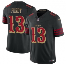 Men San Francisco 49ers 13 Brock Purdy Black 2025 F U S E Rivalries Vapor Limited Stitched Football Jersey