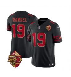 Men San Francisco 49ers 19 Deebo Samuel Black 2023 F U S E  50th Patch Vapor Limited Stitched Football Jersey