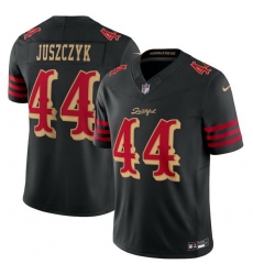 Men San Francisco 49ers 44 Kyle Juszczyk Black 2025 F U S E   u201CRivalries u201D Vapor Limited Stitched Football Jersey