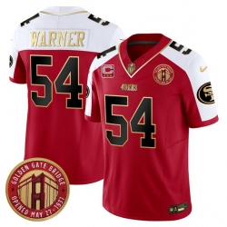 Men San Francisco 49ers 54 Fred Warner Red F U S E  Golden Gate Bridge With 3 Star C Patch Alternate Vapor Limited Stitched Football Jersey