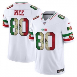 Men San Francisco 49ers 80 Jerry Rice White 2025 F U S E  Mexico Vapor Limited Stitched Football Jersey