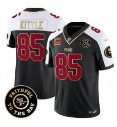 Men San Francisco 49ers 85 George kittle Black Alternate F U S E  3 Star C With Faithful To The Bay Patch Vapor Limited Stitched Football Jersey