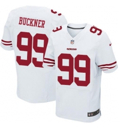 Nike 49ers #99 DeForest Buckner White Mens Stitched NFL Elite Jersey