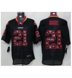 Nike San Francisco 49ers 21 Frank Gore Black Elite Lights Out Fashion NFL Jersey