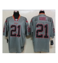 Nike San Francisco 49ers 21 Frank Gore Grey Lights Out Elite NFL Jersey