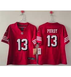 Women San Francisco 49ers 13 Brock Purdy Red F U S E Vapor Untouchable Stitched Jersey 