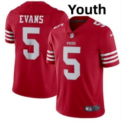 Youth San Francisco 49ers  5 Mike Evans Red 2026 Vapor Untouchable Limited Stitched Football Jersey