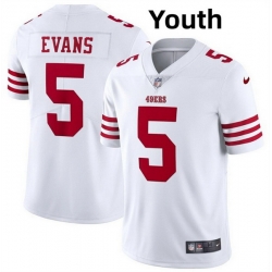 Youth San Francisco 49ers  5 Mike Evans White 2026 Vapor Untouchable Limited Stitched Football Jersey