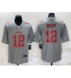 Men Tampa Bay Buccaneers 12 Tom Brady Grey Atmosphere Fashion Stitched Jersey