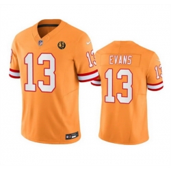 Men Tampa Bay Buccaneers 13 Mike Evans Orange 2023 F U S E  With John Madden Patch Vapor Limited Stitched Football Jersey