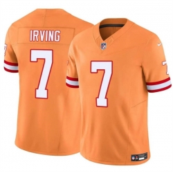 Men Tampa Bay Buccaneers 7 Bucky Irving Orange F U S E  Throwback Limited Stitched Jersey