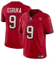 Men Tampa Bay Buccaneers 9 Emeka Egbuka Red 2025 Draft 50th Anniversary Patch Vapor Untouchable Limited Stitched Football Jersey Men Tampa Bay Buccaneers 9 Emeka Egbuka Red 2025 Draft 50th Anniversary Patch Vapor Untouchable Limited Stitched Football Jersey
