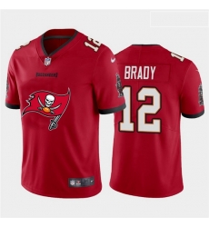 Nike Buccaneers 12 Tom Brady Red Team Big Logo Vapor Untouchable Limited Jersey