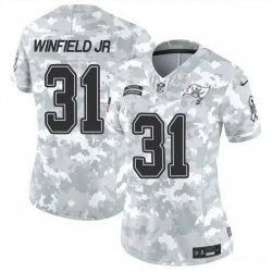 Women Tampa Bay Buccaneers 31 Antoine Winfield Jr  2024 F U S E Arctic Camo Salute To Service Limited Stitched Football Jersey