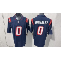 Men New England Patriots  0 Christian Gonzalez Navy F U S E  Vapor Limited Stitched Football Jersey